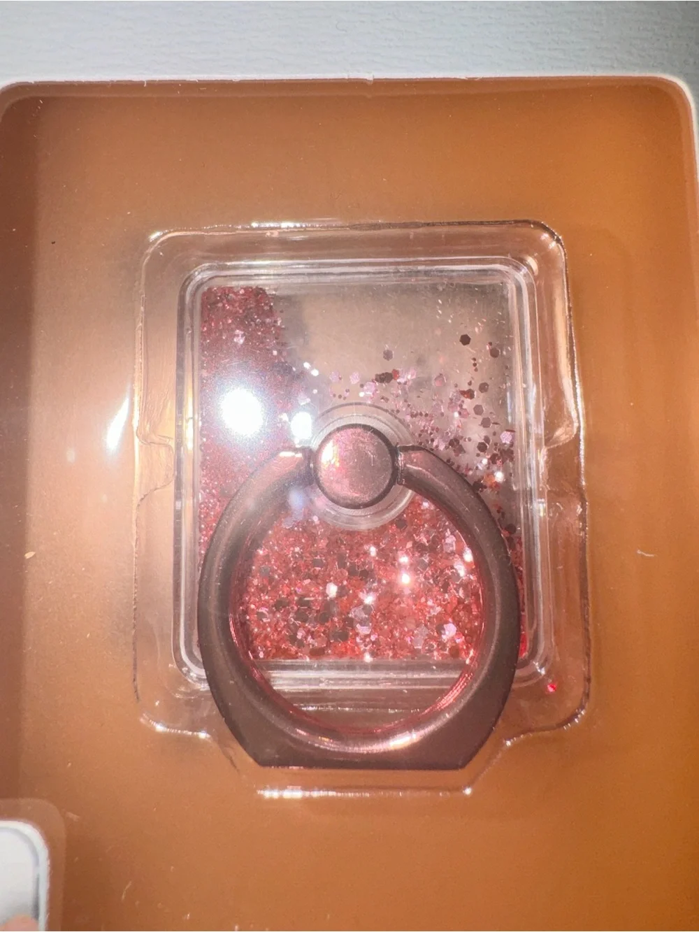 NWT Nicole Miller Floating Glitter Ring Holder –Rose Gold/Pink  cell iPhone